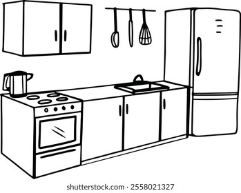 Interior Design And Home Decoration Related Line Icons vectors
