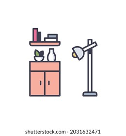 interior design line colour icon for business website,apps, and many more