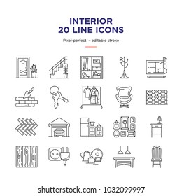 Interior Design Line Icons