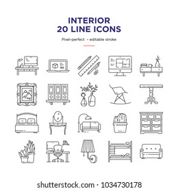 Interior Design Line Icons