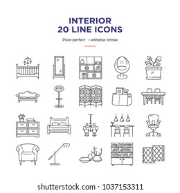 Interior Design Line Icons