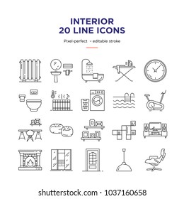 Interior Design Line Icons