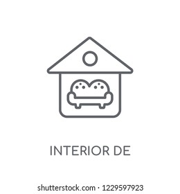 Interior design linear icon. Modern outline Interior design logo concept on white background from Real Estate collection. Suitable for use on web apps, mobile apps and print media.