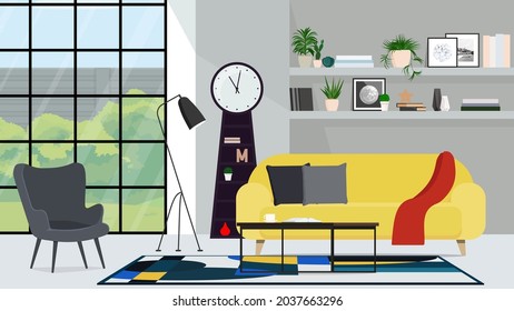 Interior design in loft style