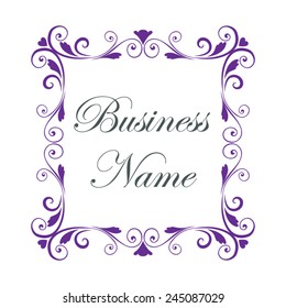 Interior Design Logo - Floral Mirror Frame