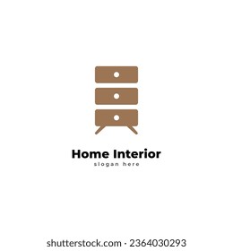 Interior design logo furniture house vector, home staging property care template real estate business idea