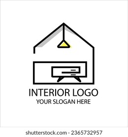 Interior design logo modern  furniture design, home decor store emblem