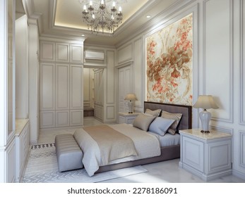 interior design of a luxury bedroom in a classic style