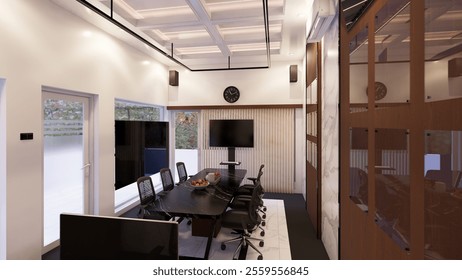 interior design of a meeting room in an office