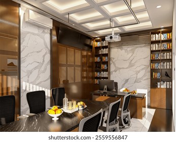 interior design of a meeting room in an office