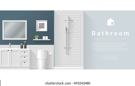 Interior design Modern bathroom background , vector, illustration