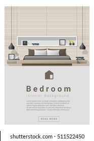 Interior design Modern bedroom banner , vector, illustration