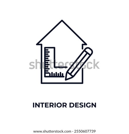 interior design  outline icon. Linear vector from construction concept. Thin line interior design  icon isolated on white background