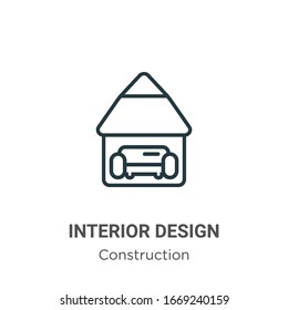 Interior design outline vector icon. Thin line black interior design icon, flat vector simple element illustration from editable construction concept isolated stroke on white background