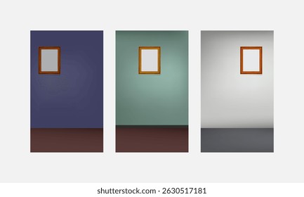 Sala de diseño interior mínimo tres colores de pared para la decoración 