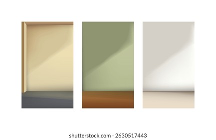 Sala de diseño interior mínimo tres colores de pared para la decoración 