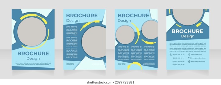 Interior design services blank brochure design. Template set with copy space for text. Premade corporate reports collection. Editable 4 paper pages