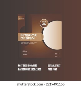 Interior design social media post template