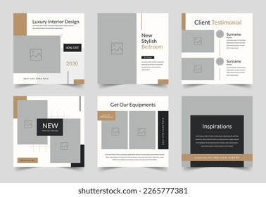 Interior Design Social Media Post, Clean and Minimal Banner, Modern Furniture Sale