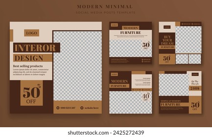 Interior Design Social Media Post and social media template