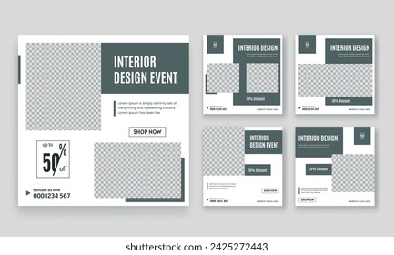 Interior Design Social Media Post and social media template