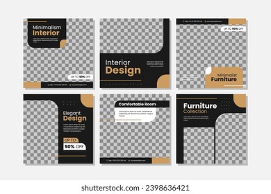 Plantilla de medios sociales de diseño de interiores
