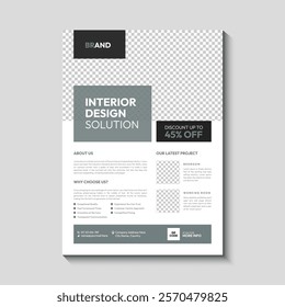 Interior design solution flyer design template