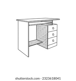 interior design of Table icon Furniture line art vector, minimalist illustration design