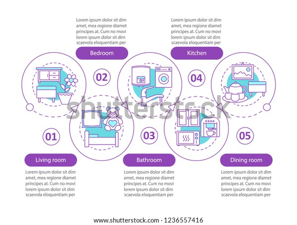 Interior Design Vector Infographic Template Flat Stock