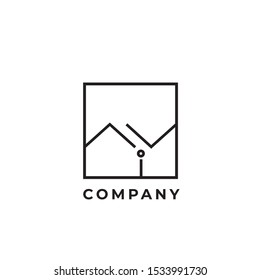 Interior design vector logo. House emblem