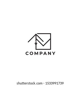 Interior design vector logo. House emblem