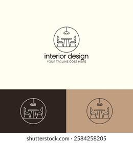 Interior design vector logo design template