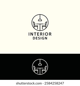 Interior design vector logo design template