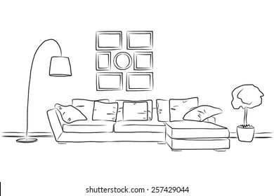 Interior Design Vector Sketch