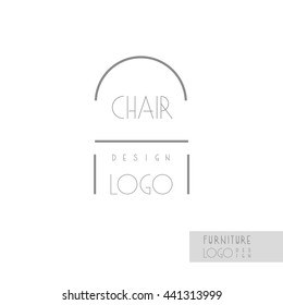 Interior Designer Brand Identity. Chair Line Logo. Word In Logo Can Be Replaced By Appropriate Brand Name. Business Card Template Included.