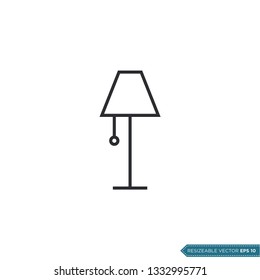 Interior Desk Lamp Icon Vector