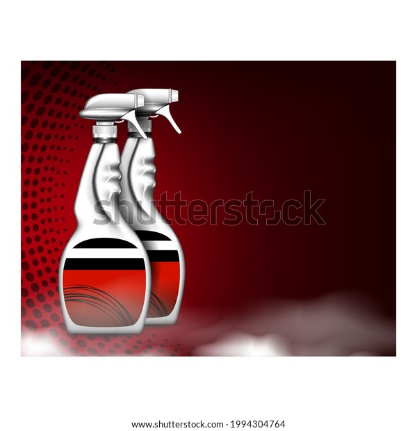 Interior Detailer Cleaner Promotion Poster
Vector. Car Detailer Cleaner Blank Bottles Spray On Creative
Advertising Banner. Special Cleaning Chemical Liquid Style Concept
Template Illustration