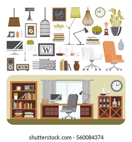 Interior details design vector.