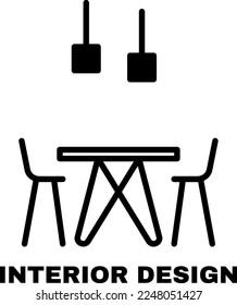 Interior dining room vector design