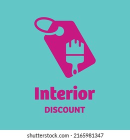Interieur mit Rabatt, Logo-Design, Vektorsymbol - Vektorgrafik - kreative Idee