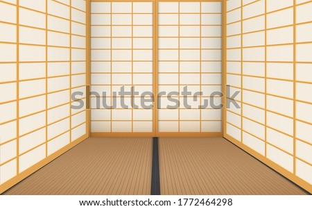 interior of dojo room in japan