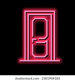 vector de señal de luz de neón en la puerta interior. ilustración de la puerta interior