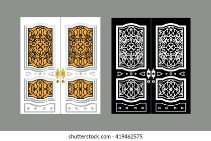 interior doors isolated on gray background