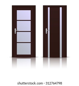 Interior doors.  Vector isolated on white.