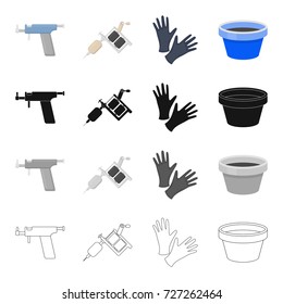 Interior, drawing, attributes and other web icon in cartoon style.Tools, cassettes, mittens, icons in set collection.