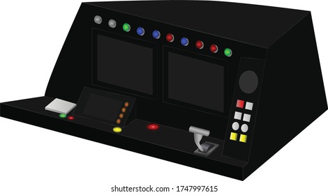 Interior of a electric train operator's cab - vector