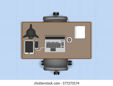 interior employee office in company. Vector EPS10