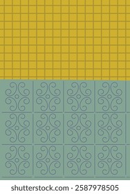 interior of an empty bathroom with tiles on the floor and walls. Vector illustration