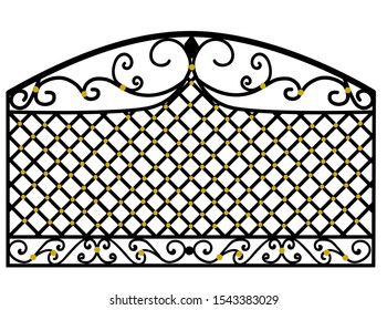 Interior and exterior design. Forged items. The fence is metal. Artistic forging..