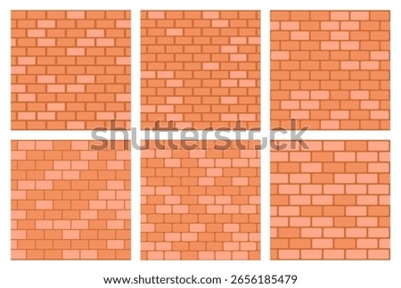 Interior or exterior of house brickwall. Vector architecture and urban block construction. Isolated masonry elements of building cladding. Brick texture of barrier, stone brickwork wall